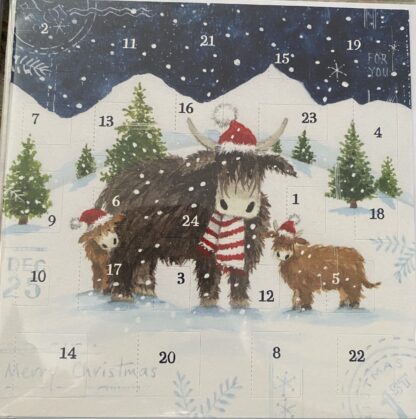 Highland Cows Family Advent Calendar card