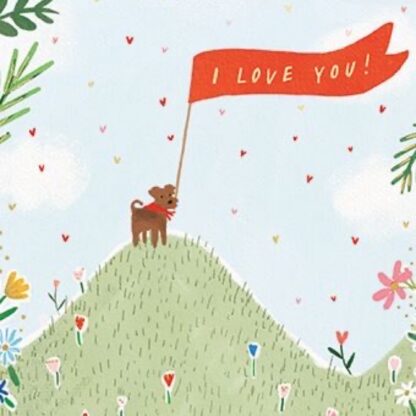 Valentines Day card I love you dog romance greetings card