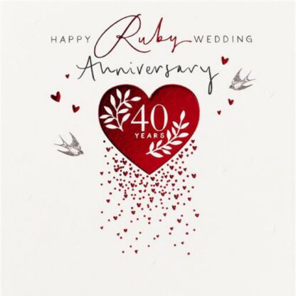 40th Anniversary Card Ruby Wedding Anniversary